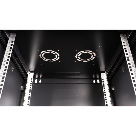 Шкаф 19" телекоммуникационный настенный, 15U 769x600х600 мм, дверь перфорация, черный
